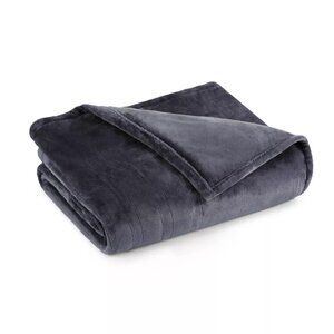 Brookstone Bedding Heated Blanket Auto Shut-Off Dual Zone Herringbone- Gray